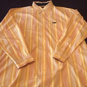 CHAPS orange striped casual button down XXL